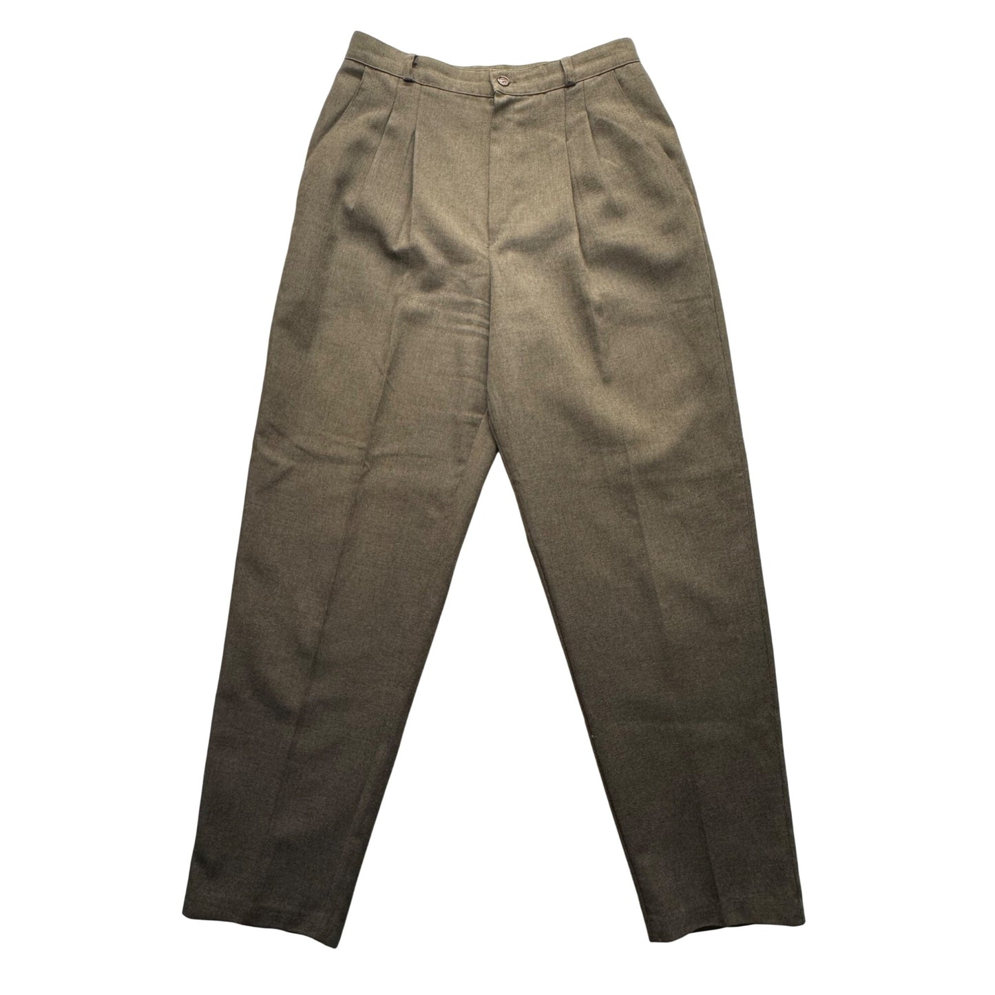 Briggs New York  Brown Pleated Trousers Size 10 Polyester Made In USA #225B