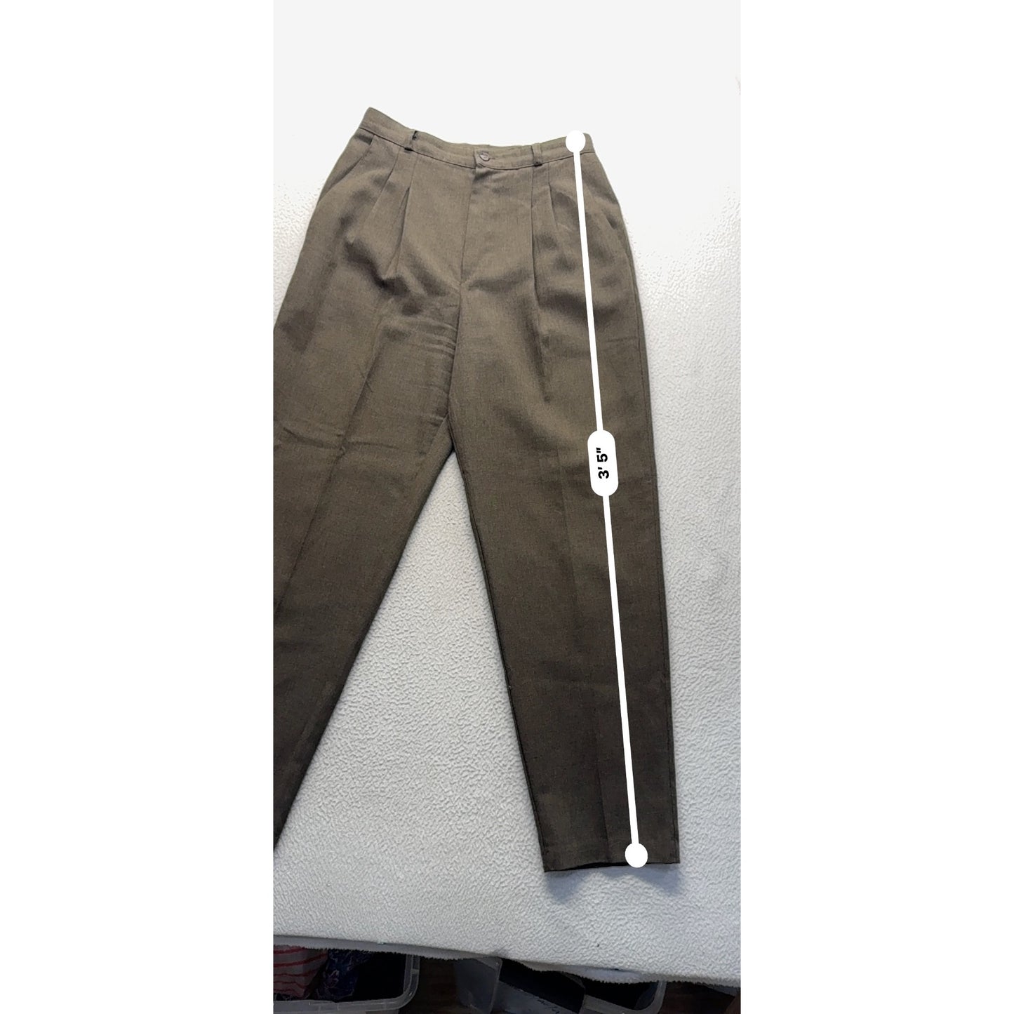 Briggs New York  Brown Pleated Trousers Size 10 Polyester Made In USA #225B