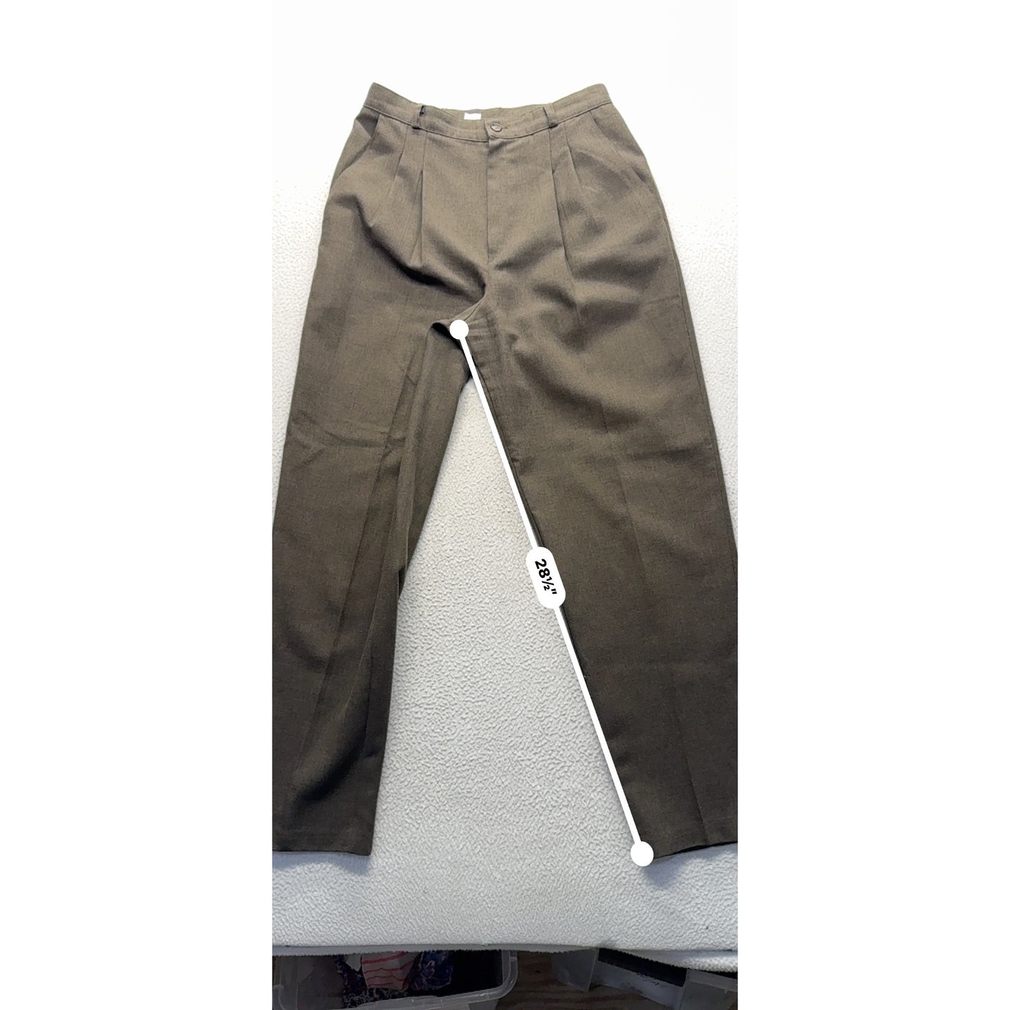 Briggs New York  Brown Pleated Trousers Size 10 Polyester Made In USA #225B