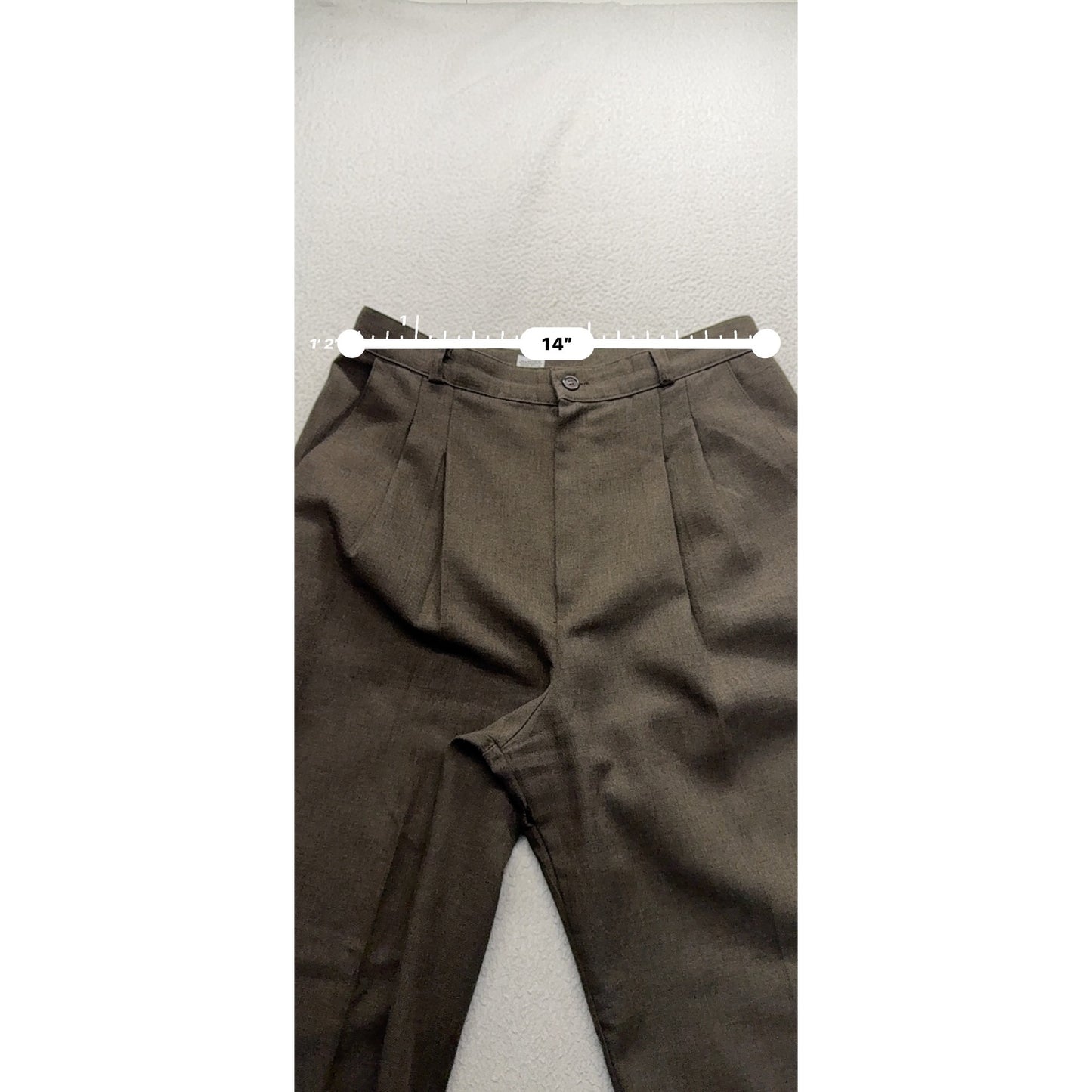 Briggs New York  Brown Pleated Trousers Size 10 Polyester Made In USA #225B