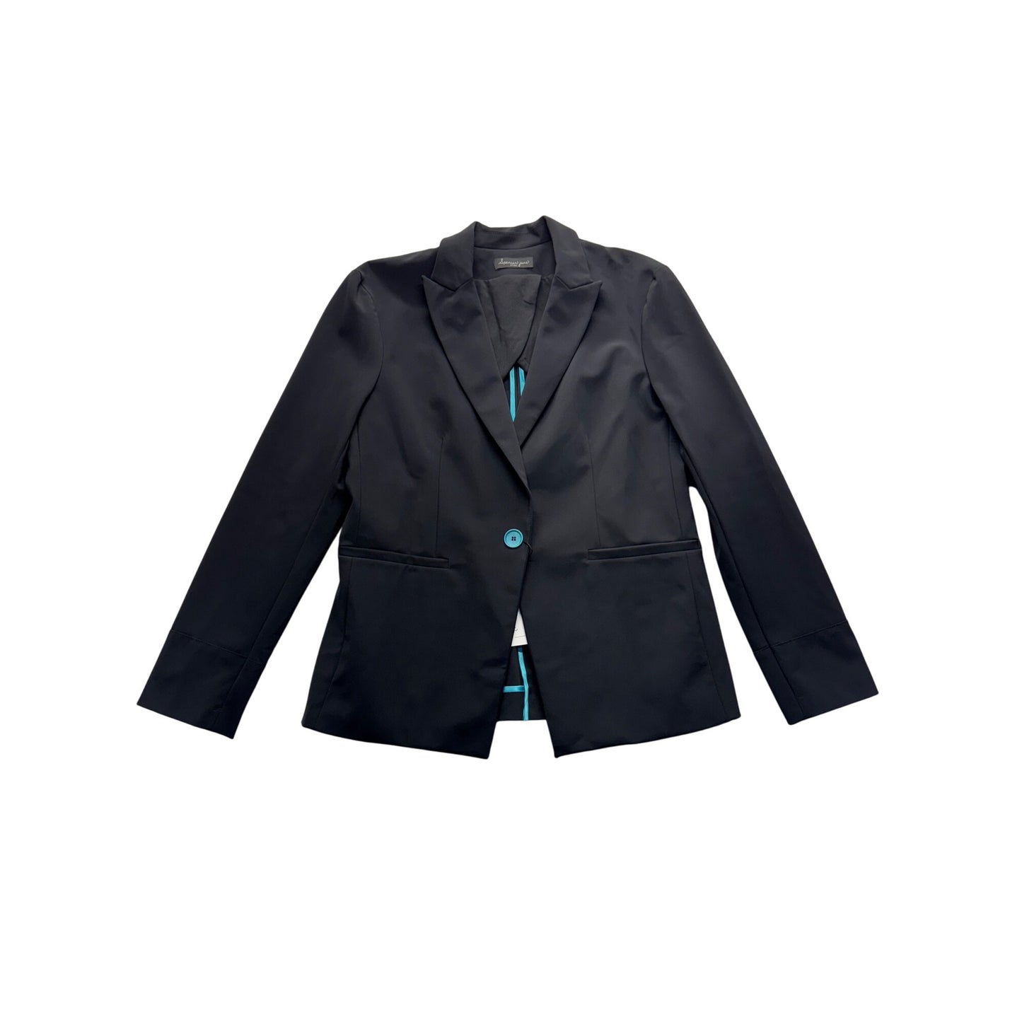 Spencer Jane Womens Black Blazer With Teal Button Accent Size XL #9418