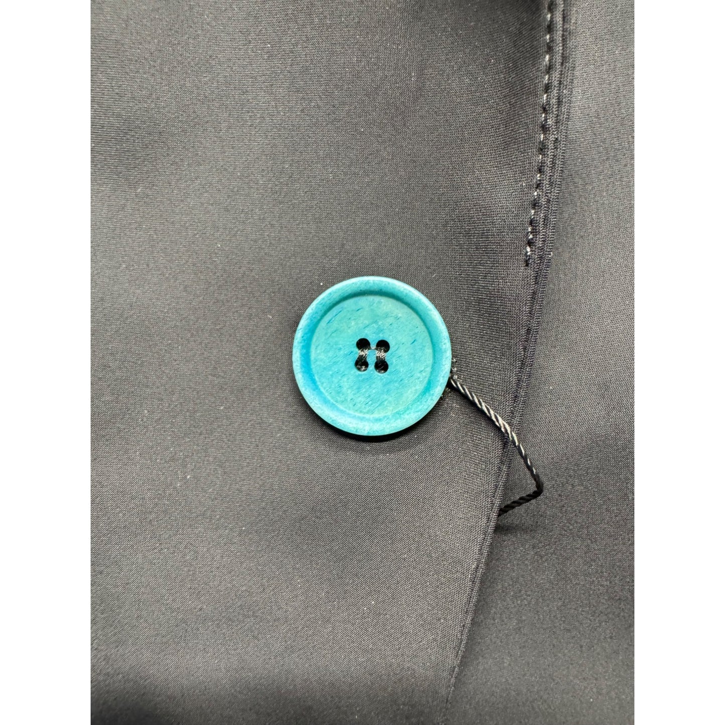 Spencer Jane Womens Black Blazer With Teal Button Accent Size XL #9418