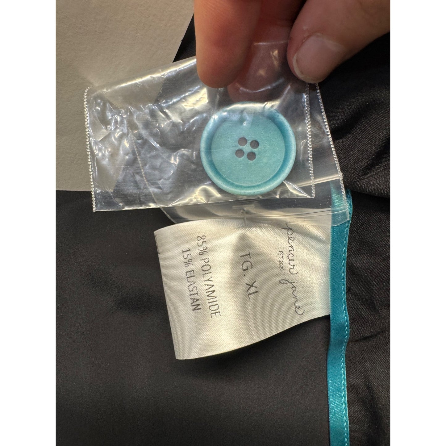 Spencer Jane Womens Black Blazer With Teal Button Accent Size XL #9418