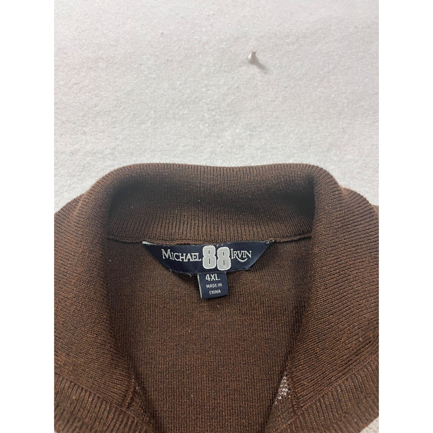 Michael Irvin Mens 4XL Brown Knit Cardigan #8802