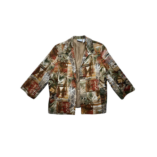 Alfred Dunner Womens Abstract Print Blazer Jacket Size 16 #7728