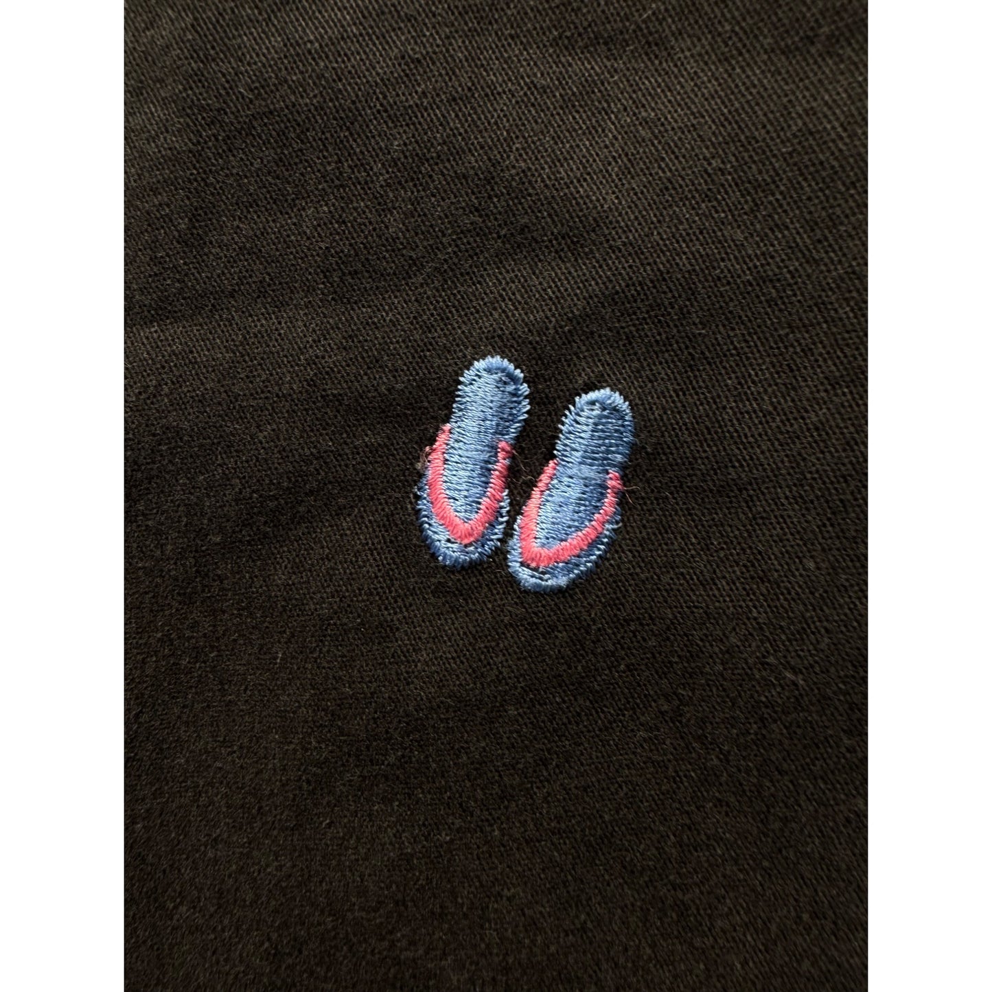 Briggs New York Black Embroidered Flip Flop Patterned Cropped Pants Size 8 #190B