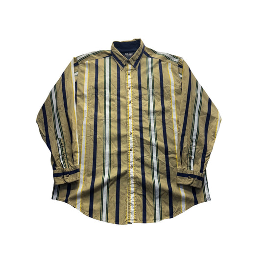 Basic Options Tall Striped Button-Up Shirt 100% Cotton XL #9049