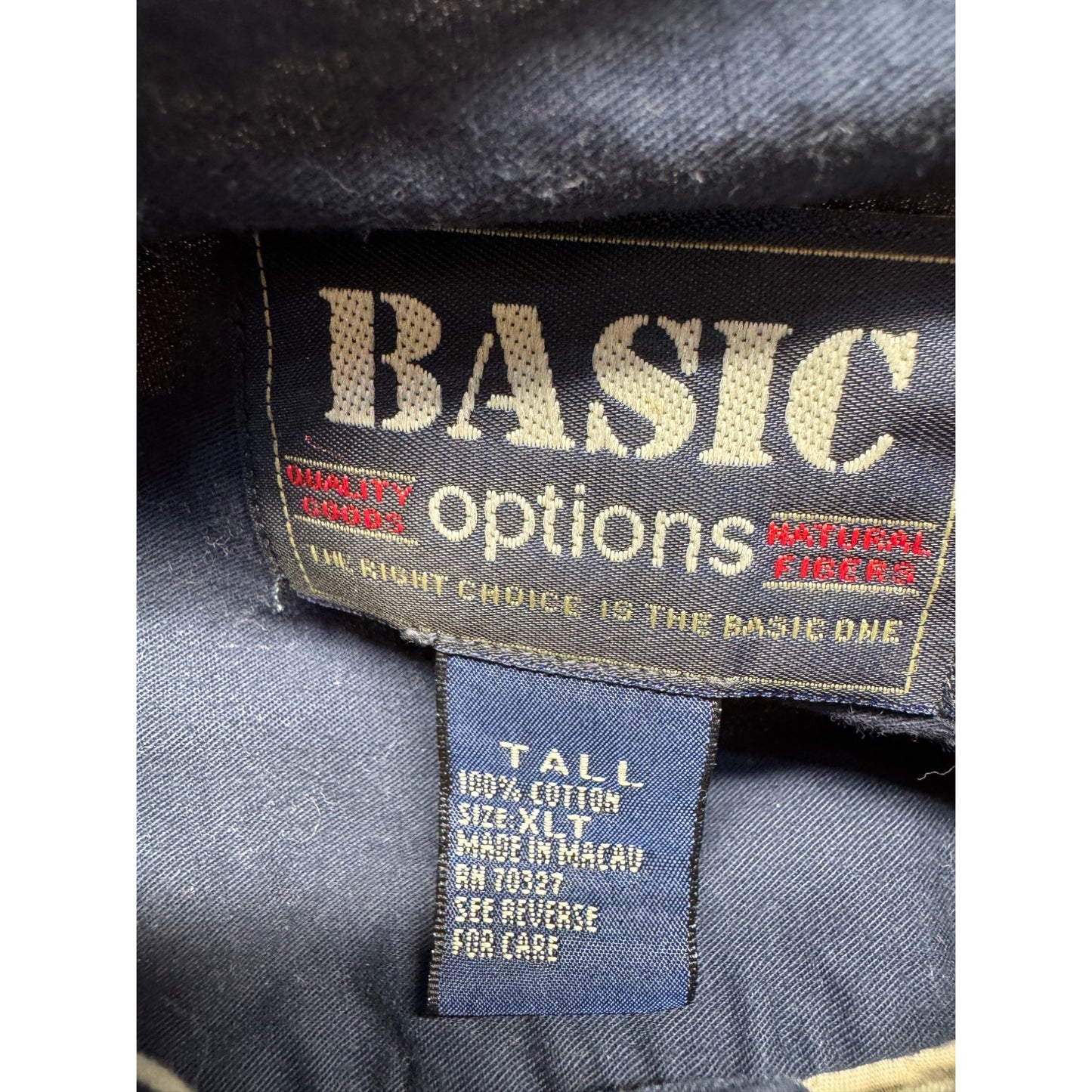 Basic Options Tall Striped Button-Up Shirt 100% Cotton XL #9049