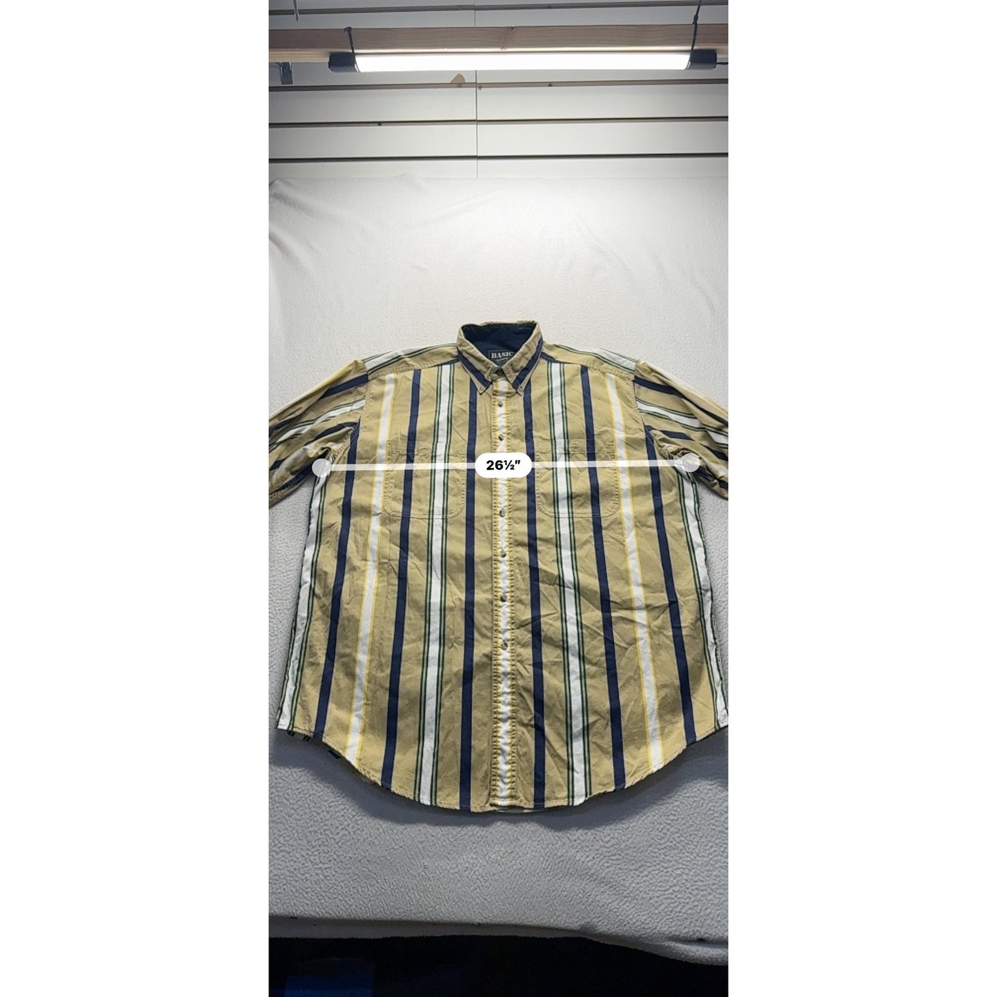 Basic Options Tall Striped Button-Up Shirt 100% Cotton XL #9049