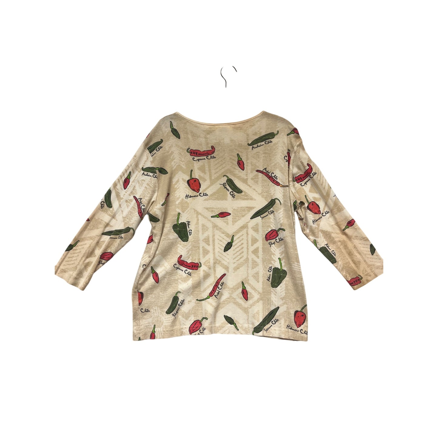 Cactus Bay L Long Sleeve Pepper Print Top #524A