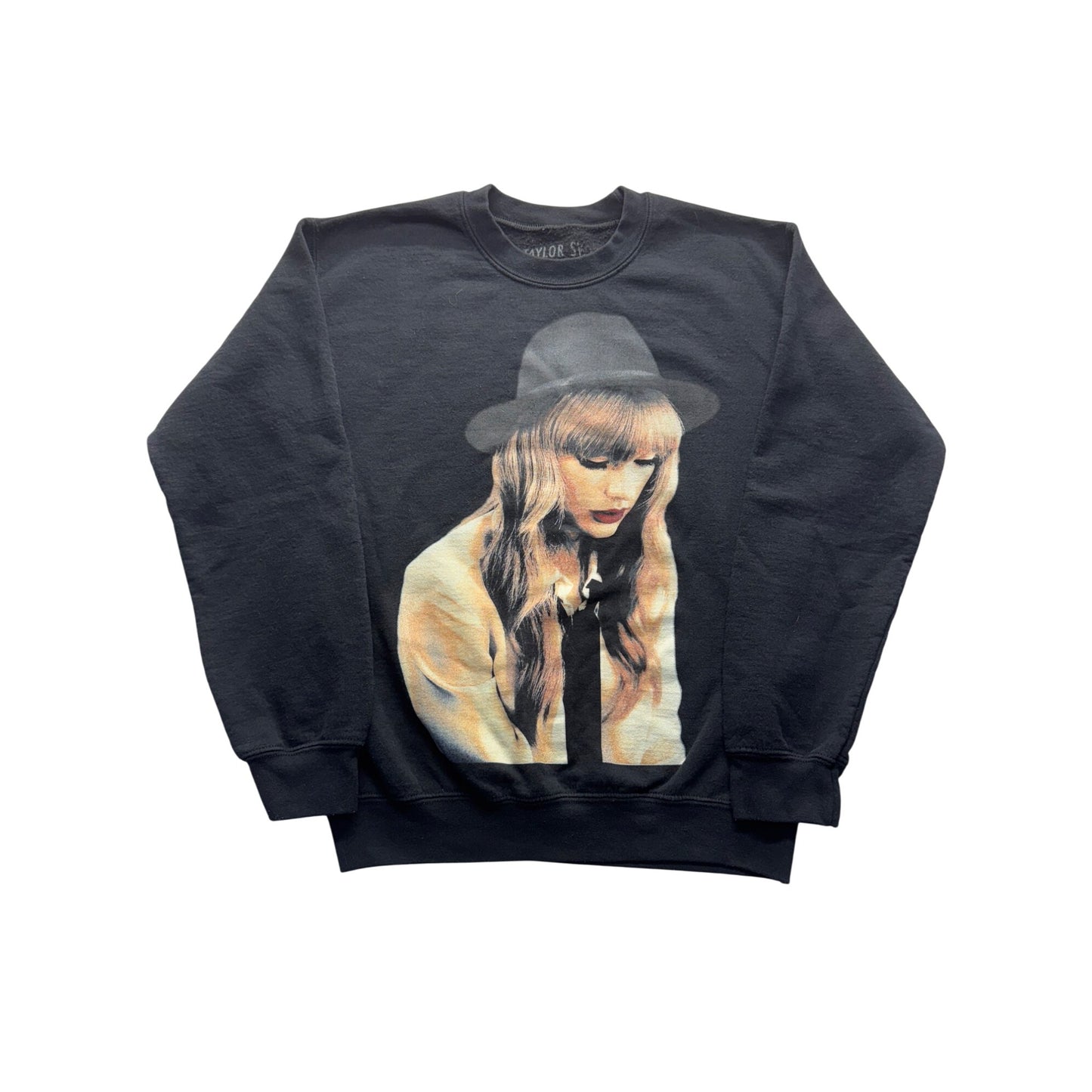 Taylor Swift Black Sweatshirt With Portrait Graphic S #7826