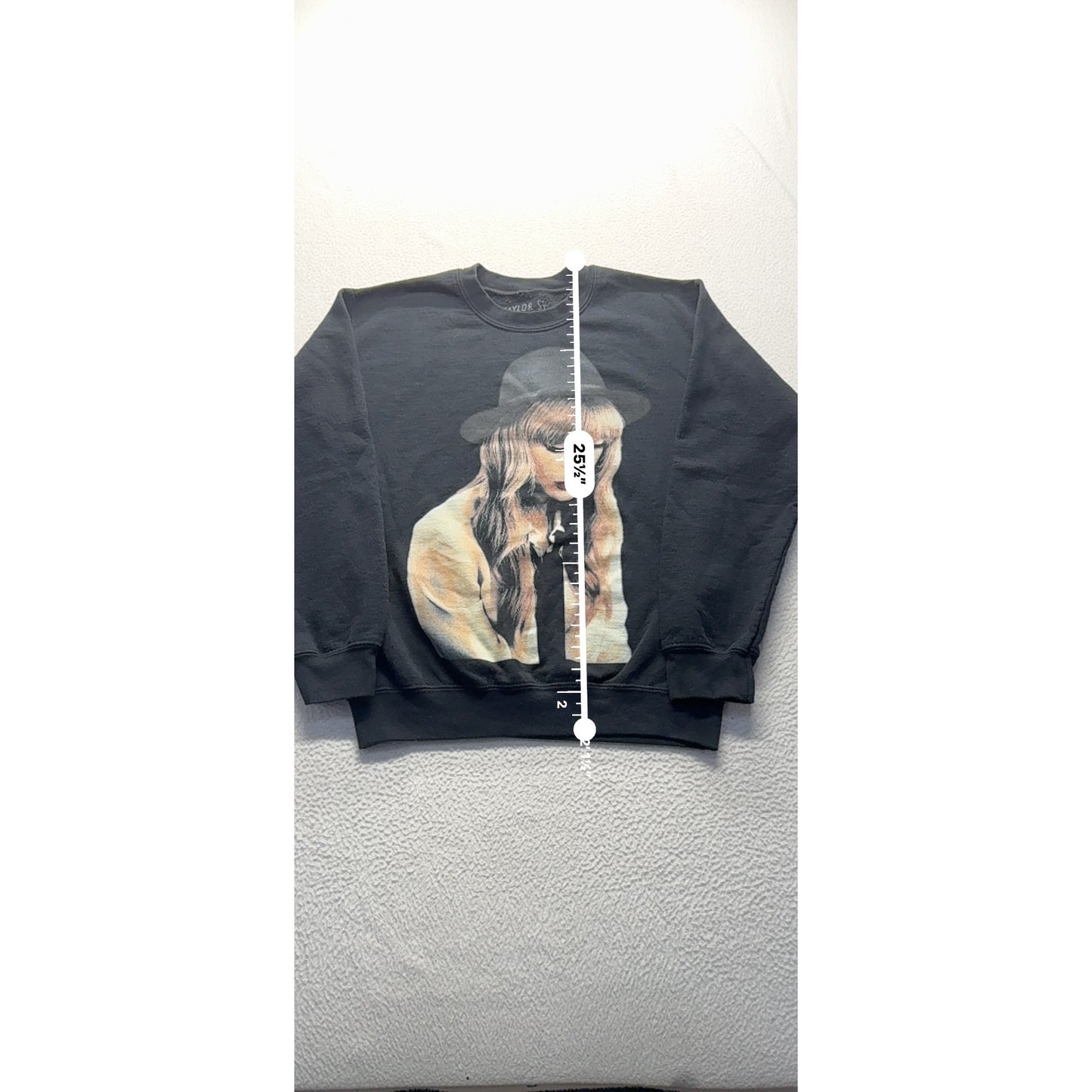 Taylor Swift Black Sweatshirt With Portrait Graphic S #7826