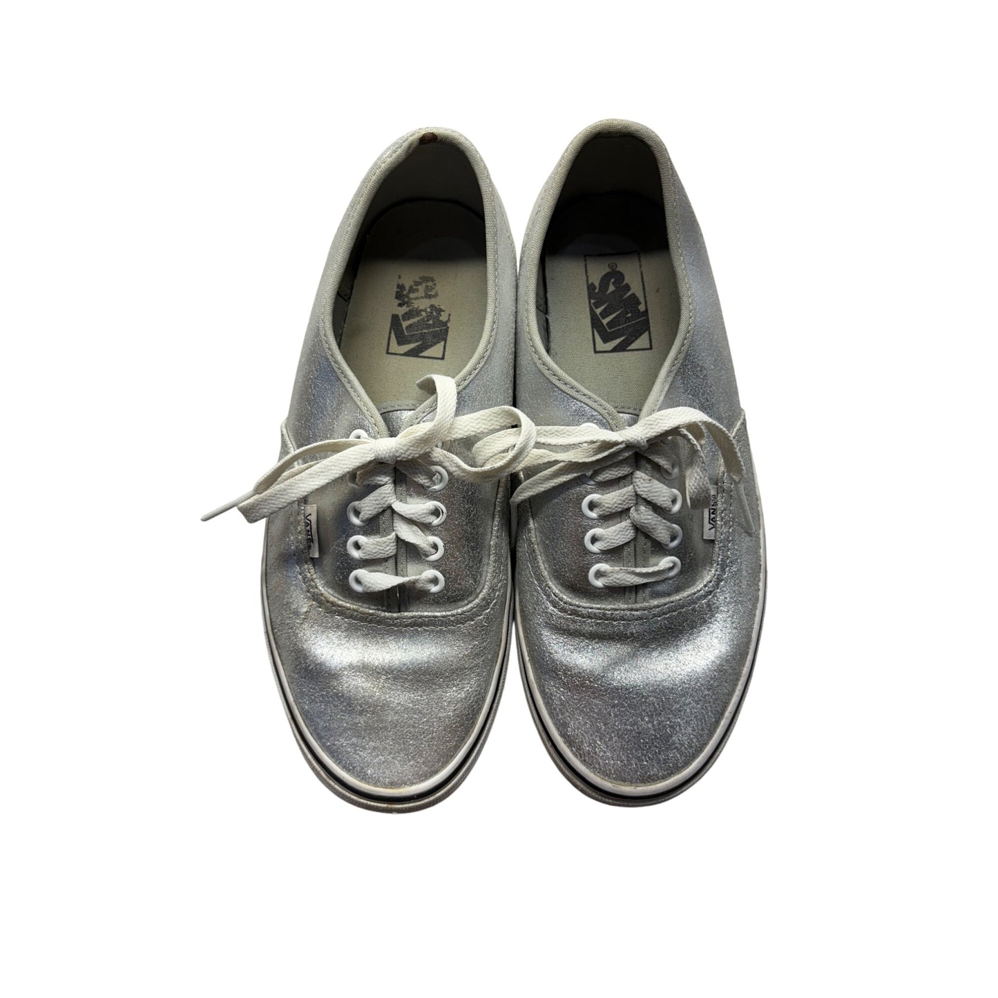 Vans Silver Metallic Lace-Up Sneakers Men's Size 7.5 #351B
