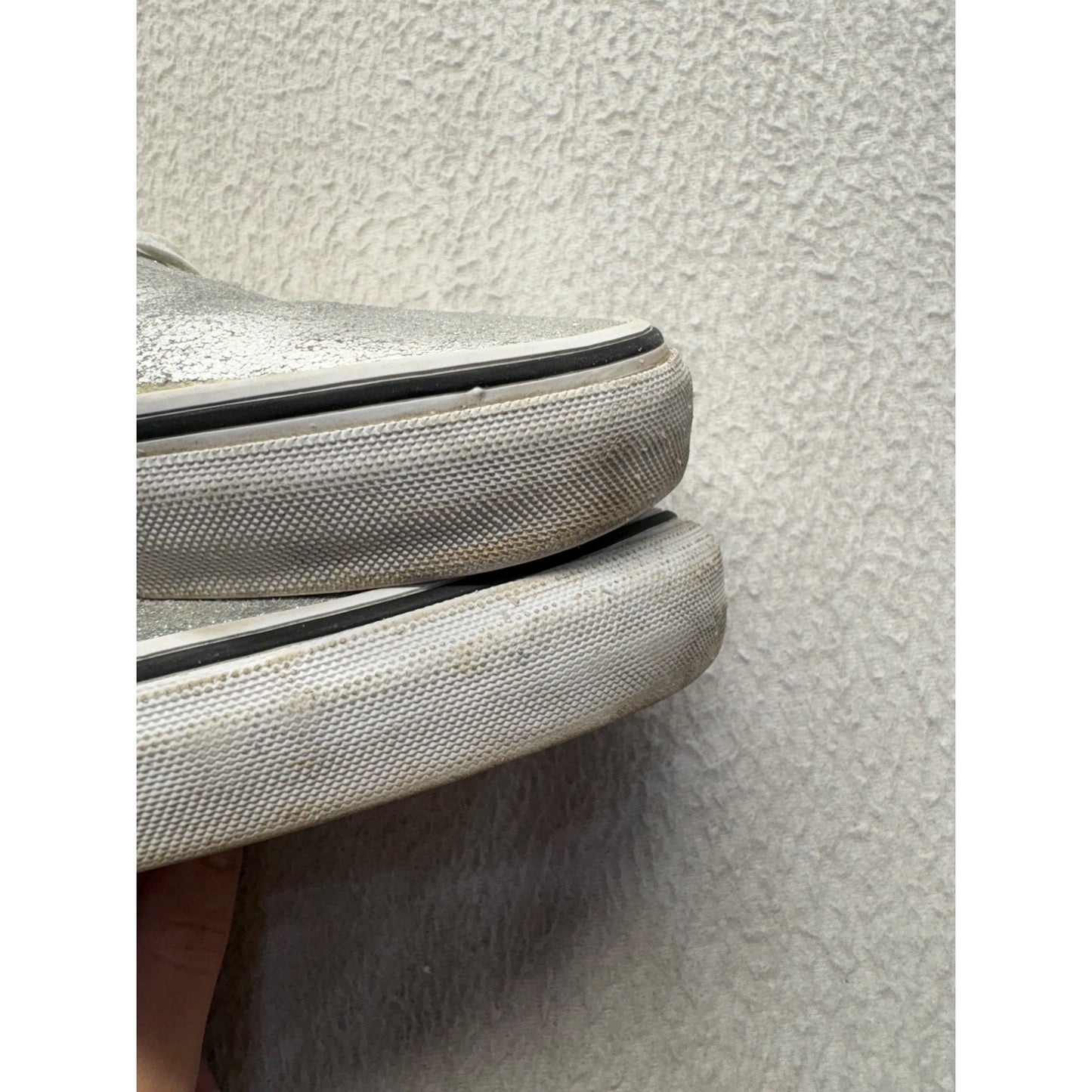 Vans Silver Metallic Lace-Up Sneakers Men's Size 7.5 #351B