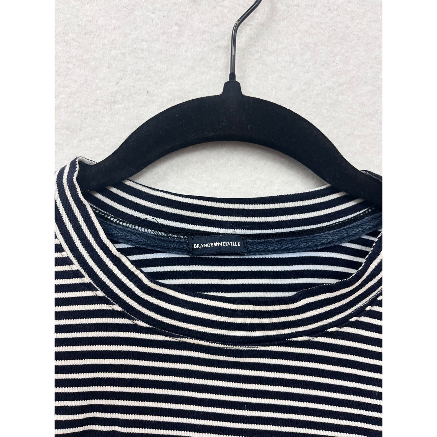 Brandy Melville Womens Black & White Striped Short-Sleeve T-Shirt M/L #6808