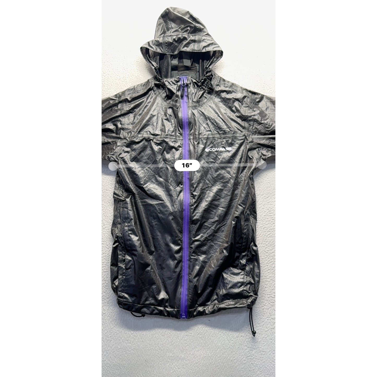 Compass 360 Rain Jacket W/ Hood Size SM Black Waterproof #9504
