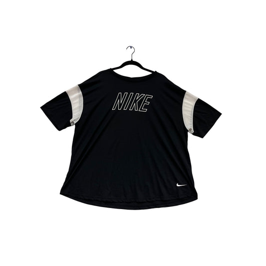 Nike Womens Dri-Fit T-Shirt Black/White Size 2X #721A