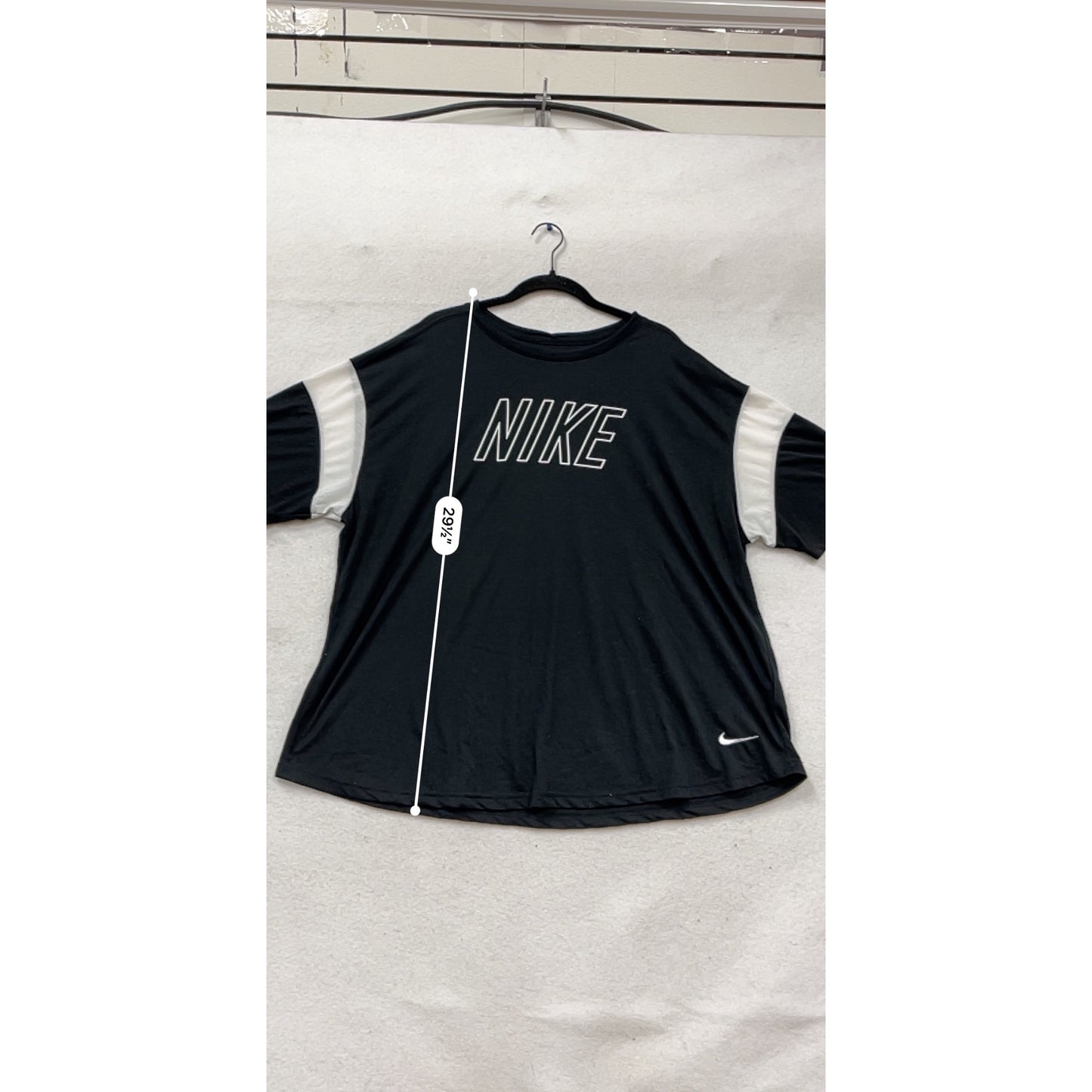 Nike Womens Dri-Fit T-Shirt Black/White Size 2X #721A