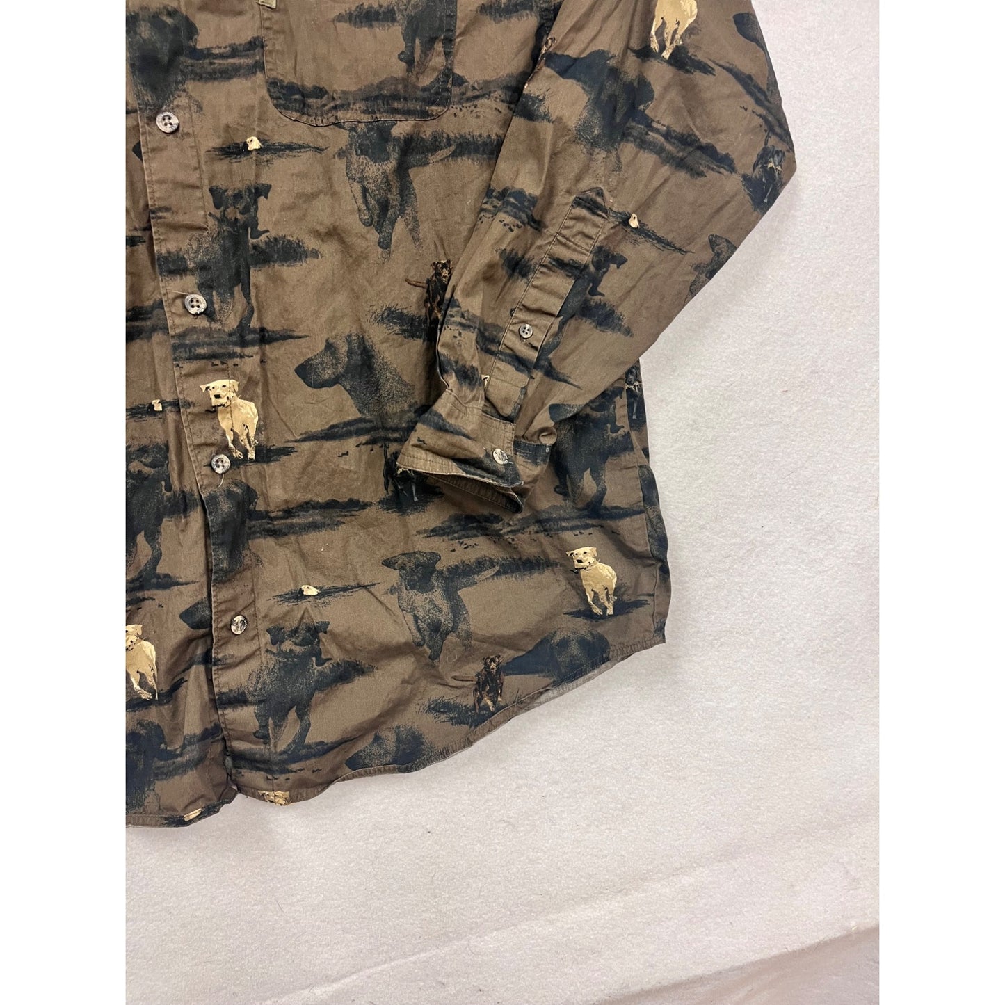 Columbia River Lodge Cotton Button-Down Shirt L #232A