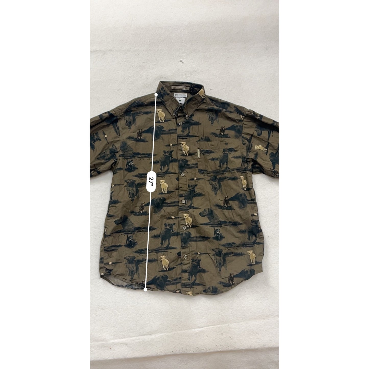 Columbia River Lodge Cotton Button-Down Shirt L #232A