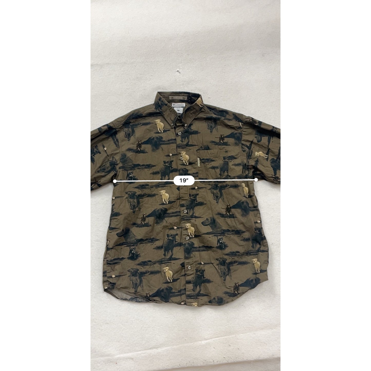 Columbia River Lodge Cotton Button-Down Shirt L #232A