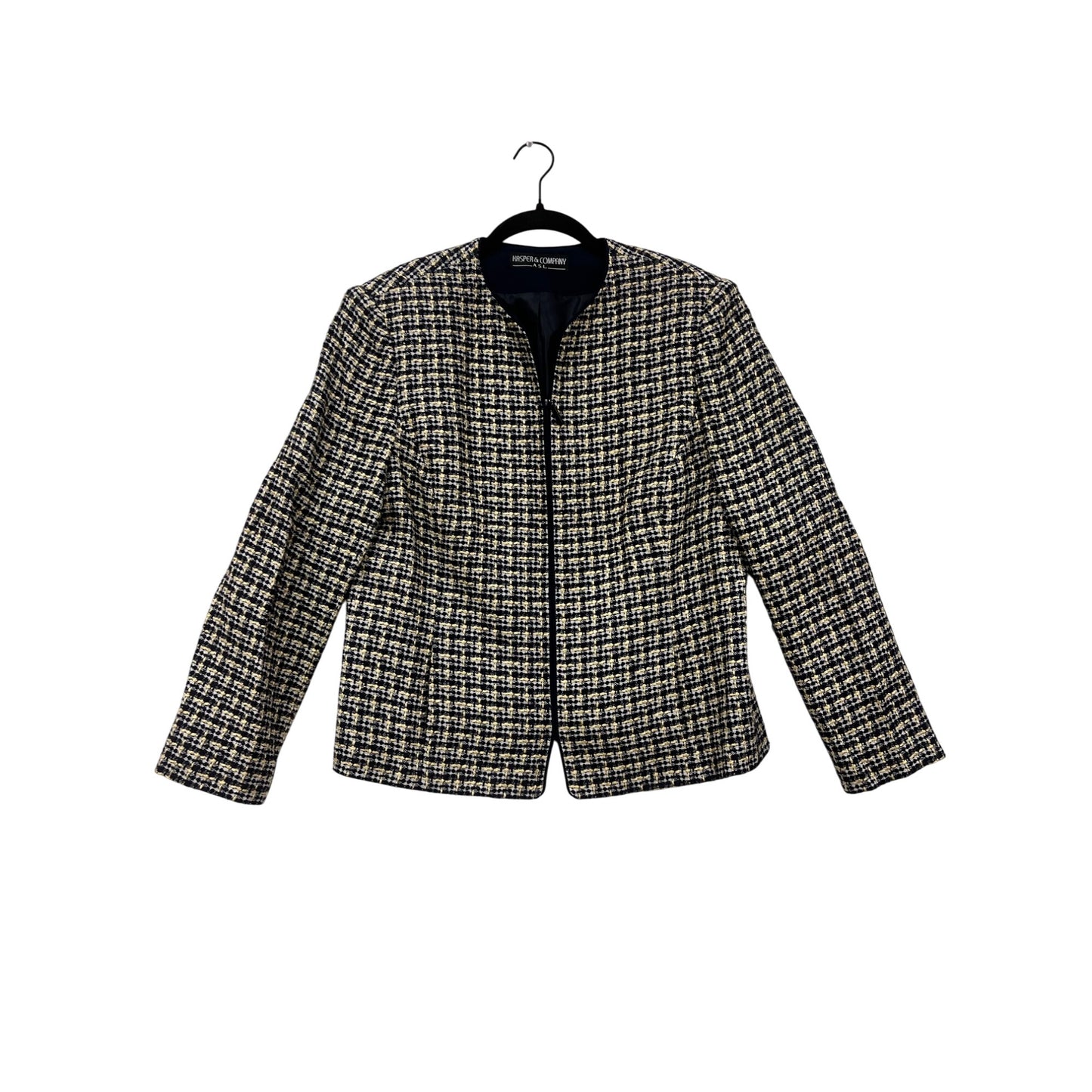 Kasper & Company Tweed Open-Front Blazer Jacket #8676