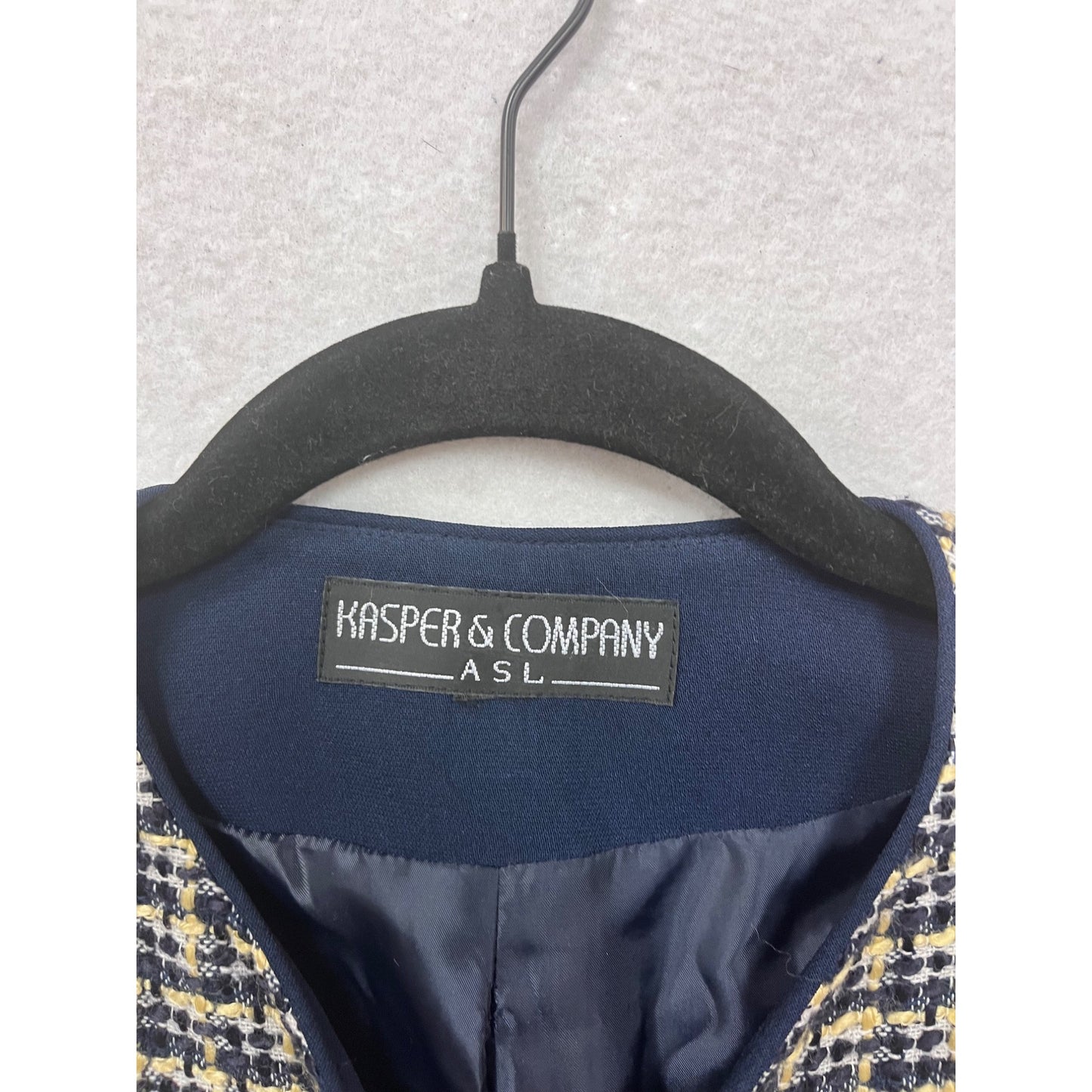 Kasper & Company Tweed Open-Front Blazer Jacket #8676