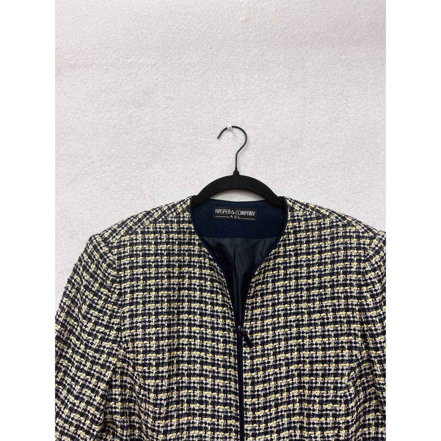 Kasper & Company Tweed Open-Front Blazer Jacket #8676