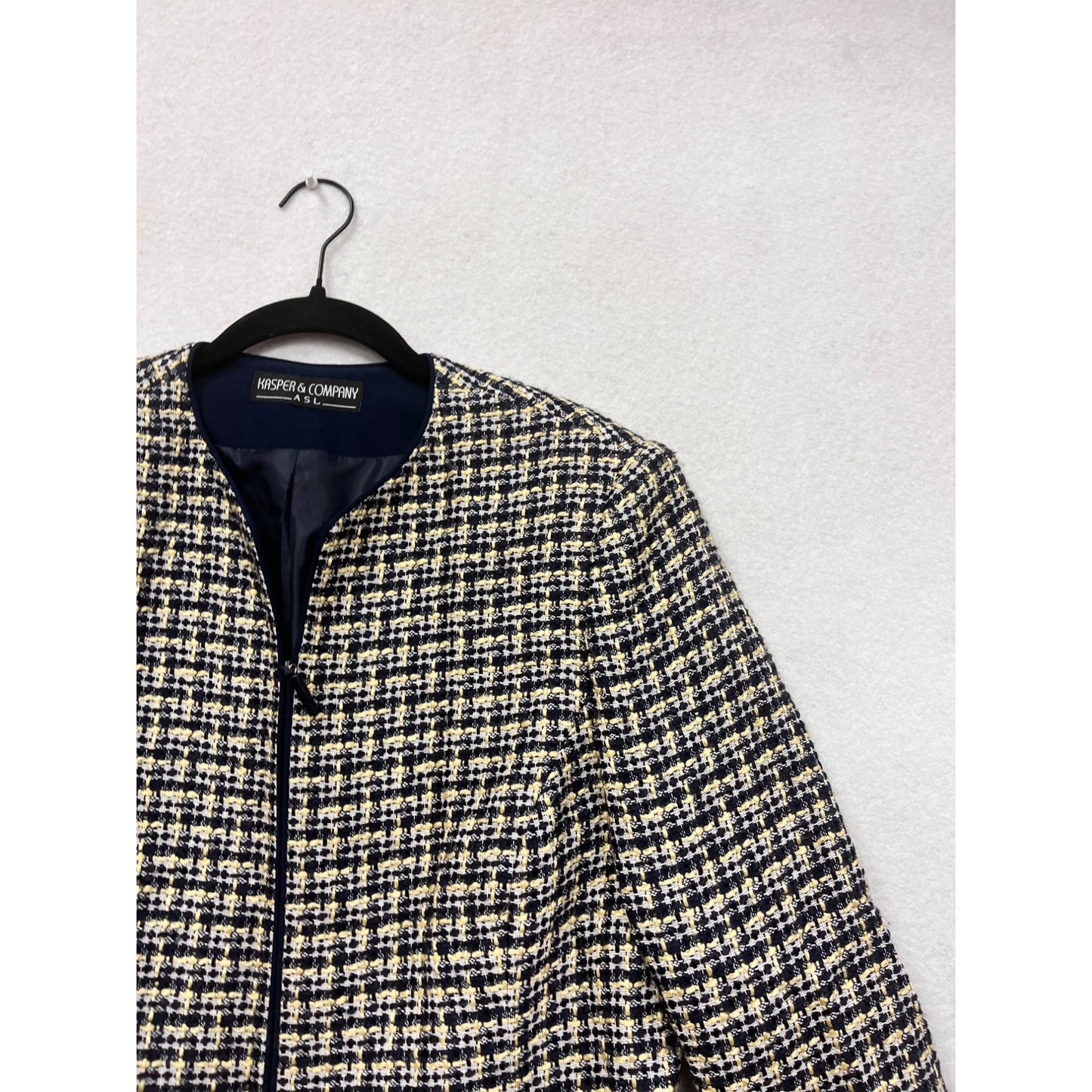 Kasper & Company Tweed Open-Front Blazer Jacket #8676