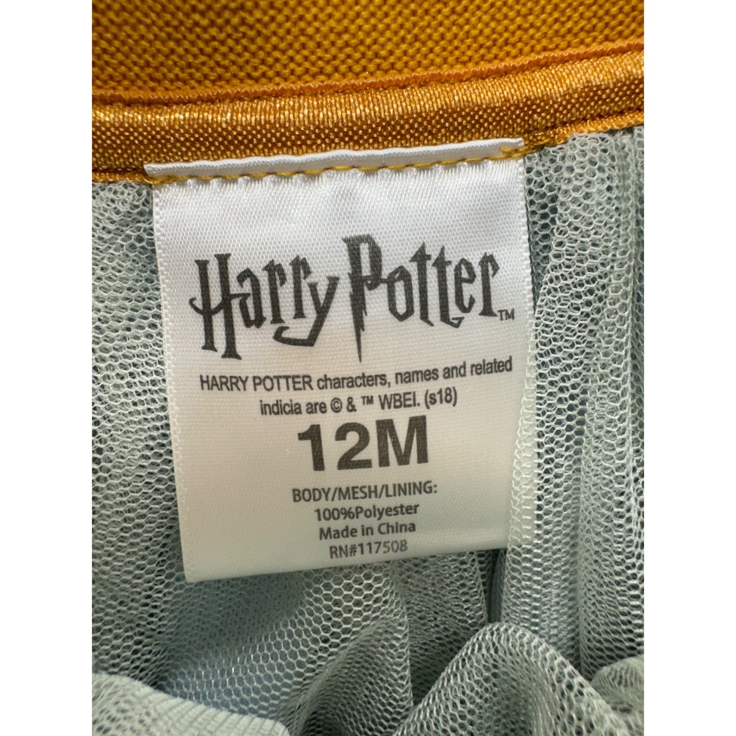 Harry Potter Tulle Skirt 12M Hogwarts Castle Gold Elastic Waist #9116