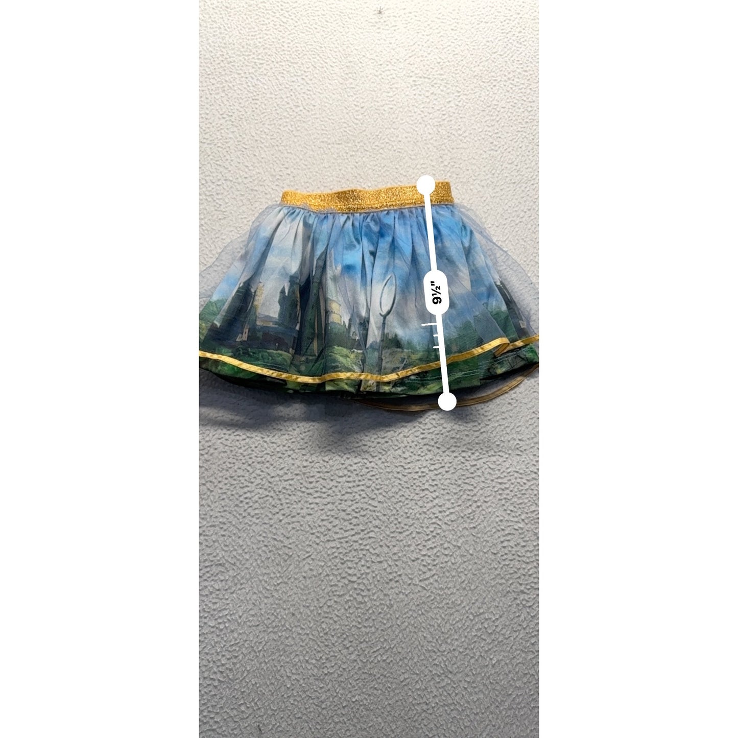 Harry Potter Tulle Skirt 12M Hogwarts Castle Gold Elastic Waist #9116