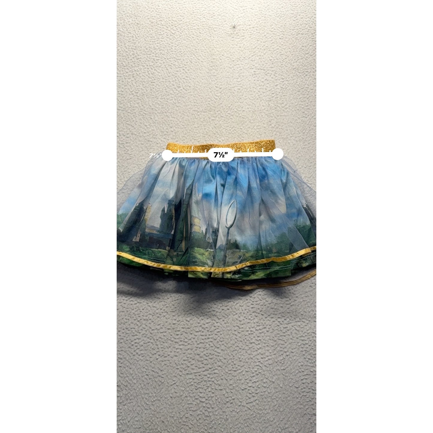 Harry Potter Tulle Skirt 12M Hogwarts Castle Gold Elastic Waist #9116