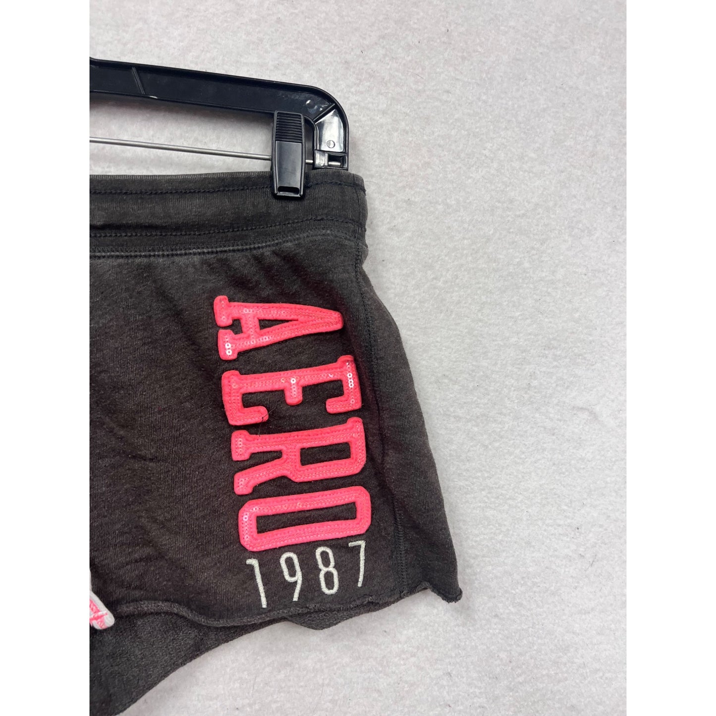Aéropostale M 1987 Drawstring Shorts Gray & Pink #589A