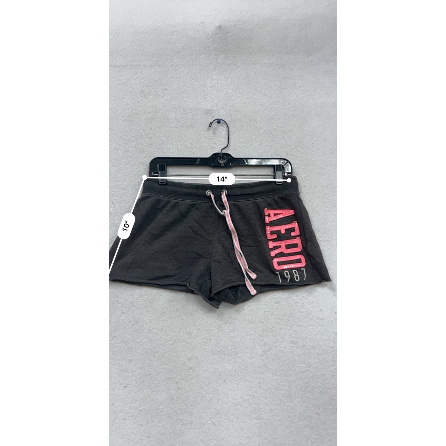 Aéropostale M 1987 Drawstring Shorts Gray & Pink #589A