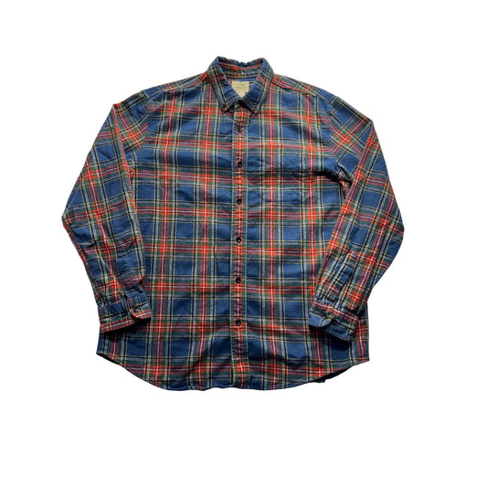 L.L. Bean Slightly Fitted Plaid Button-Down Shirt L-Reg 100% Cotton #7781