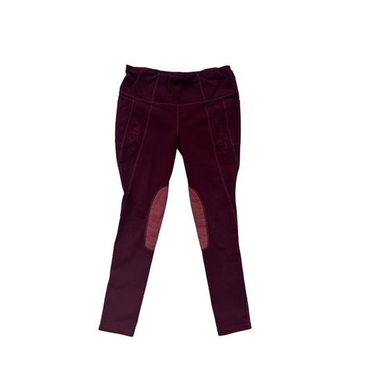 Womens Burgundy Leggings Medium FitsT4 Sports Stretchy & Comfortable #6616
