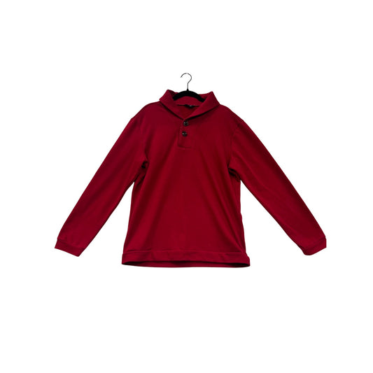 Coofandy Red Long-Sleeve Button-Up Pullover Top Size L #8437