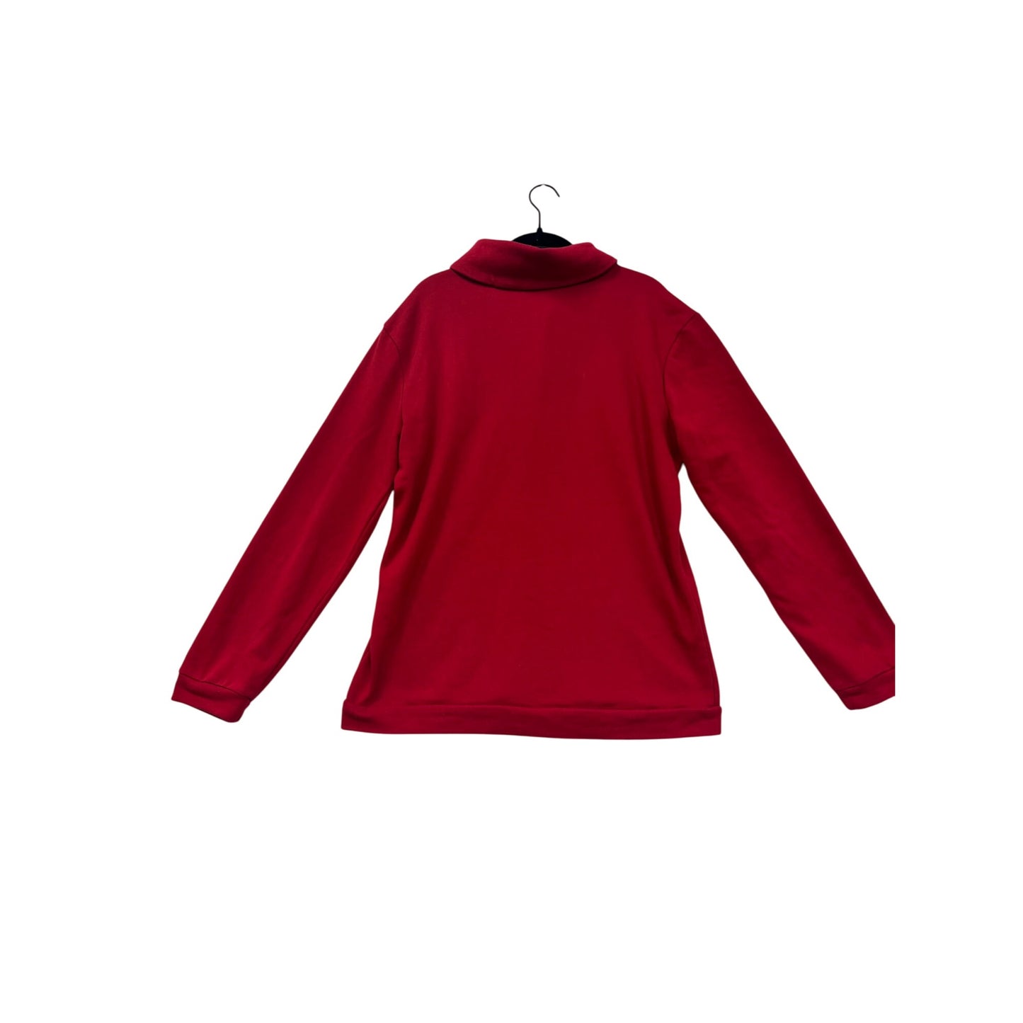 Coofandy Red Long-Sleeve Button-Up Pullover Top Size L #8437