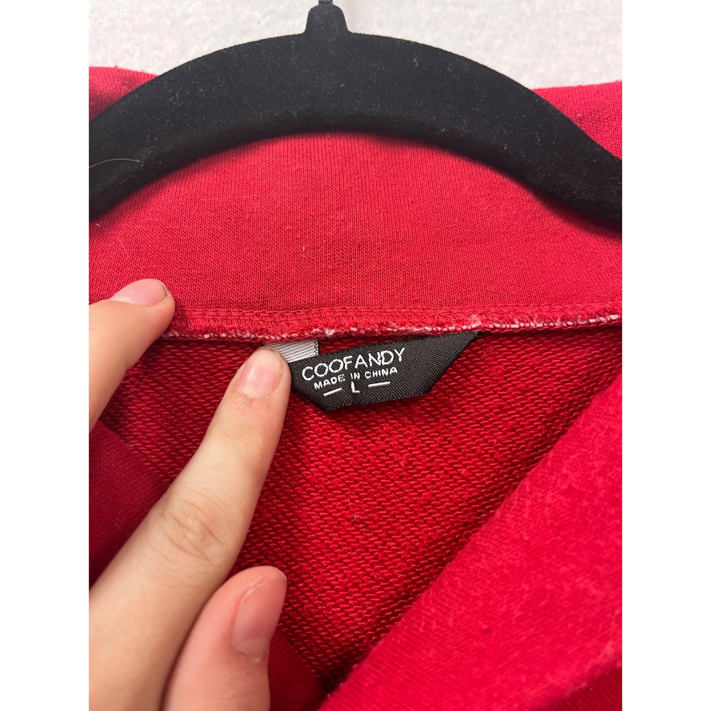 Coofandy Red Long-Sleeve Button-Up Pullover Top Size L #8437