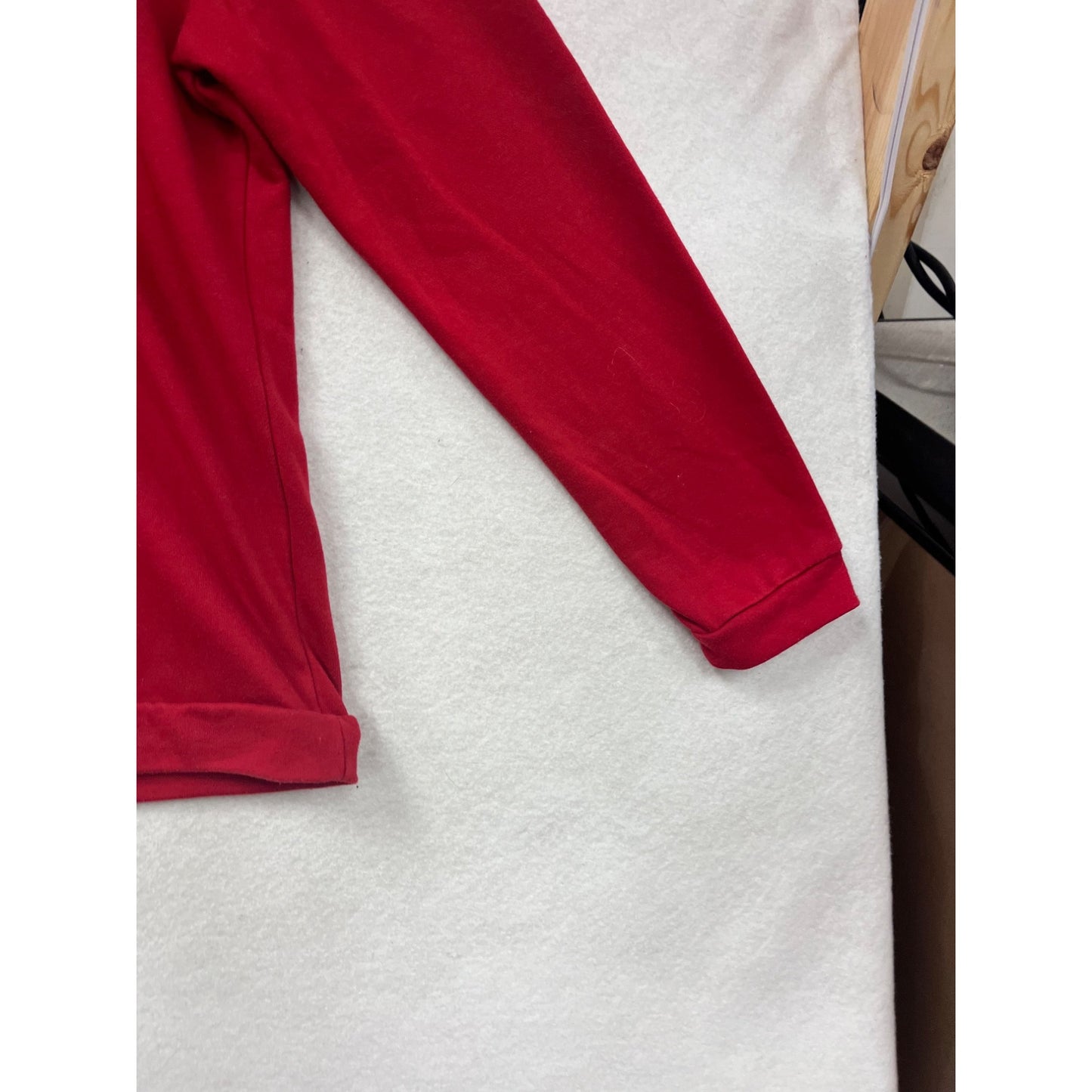 Coofandy Red Long-Sleeve Button-Up Pullover Top Size L #8437