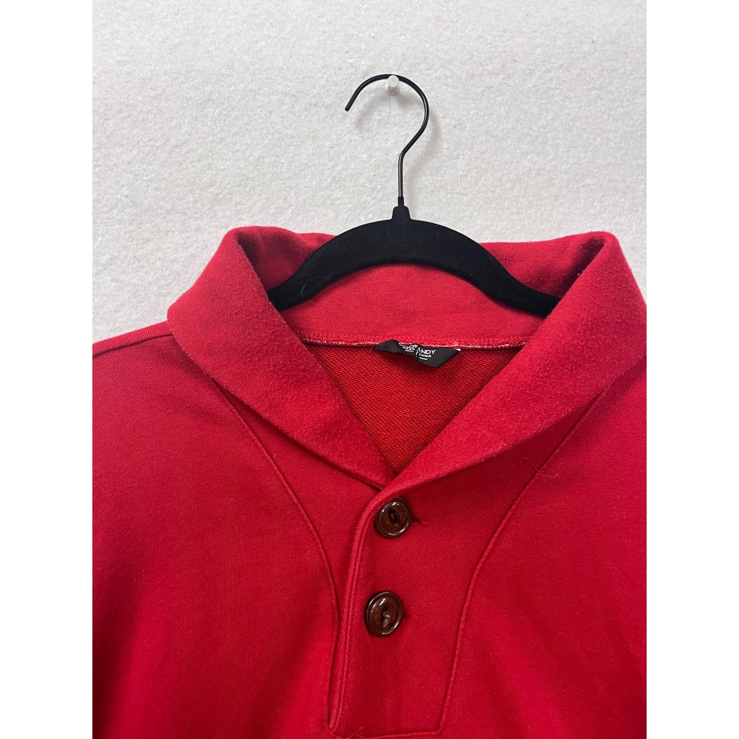 Coofandy Red Long-Sleeve Button-Up Pullover Top Size L #8437