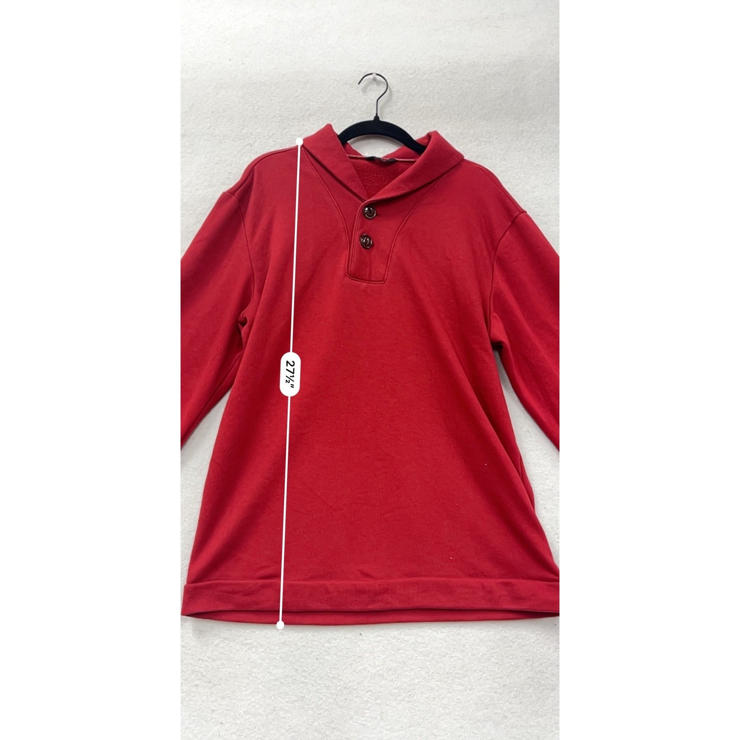 Coofandy Red Long-Sleeve Button-Up Pullover Top Size L #8437