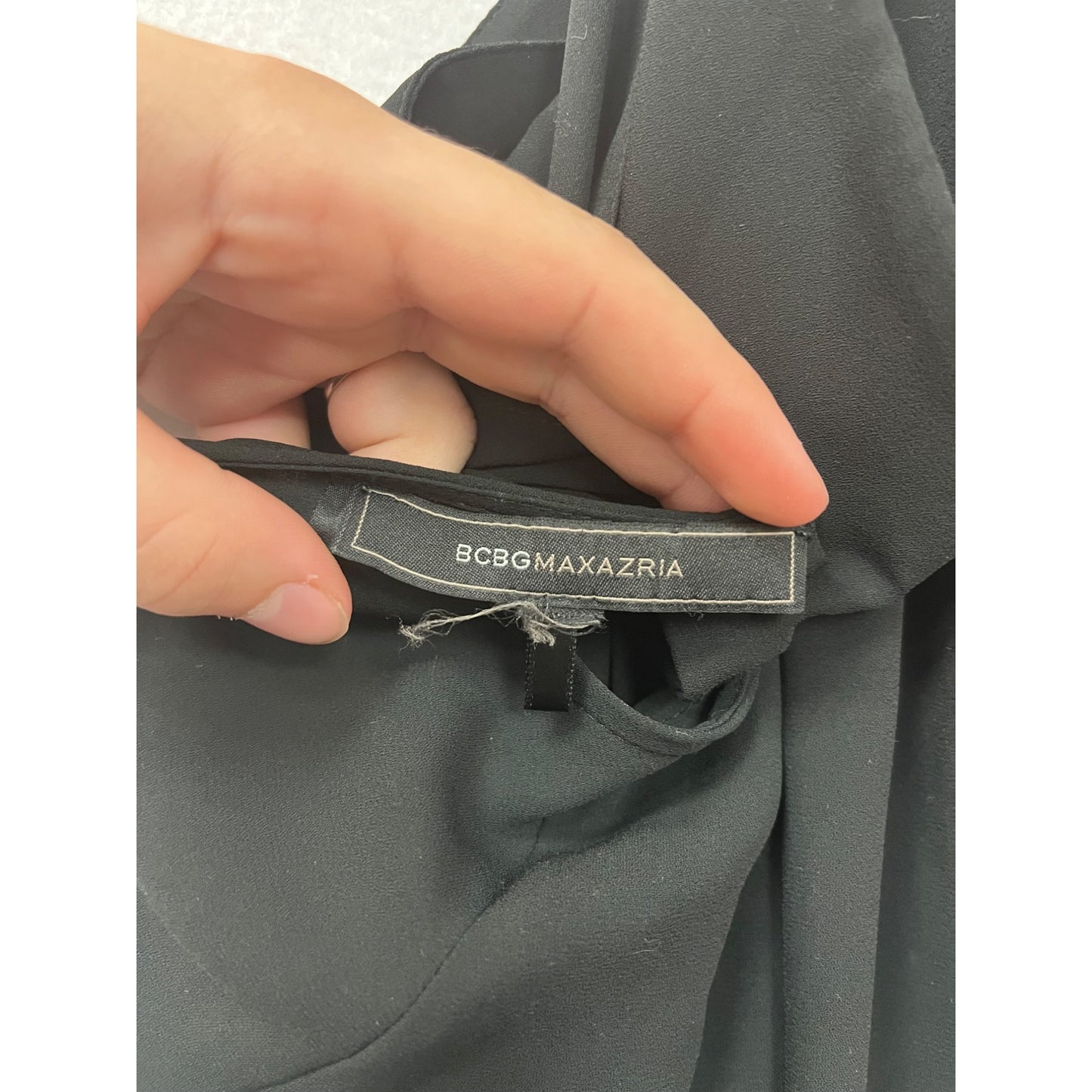 BCBGMAXAZRIA Black Sleeveless High-Low Maxi Dress  #8329