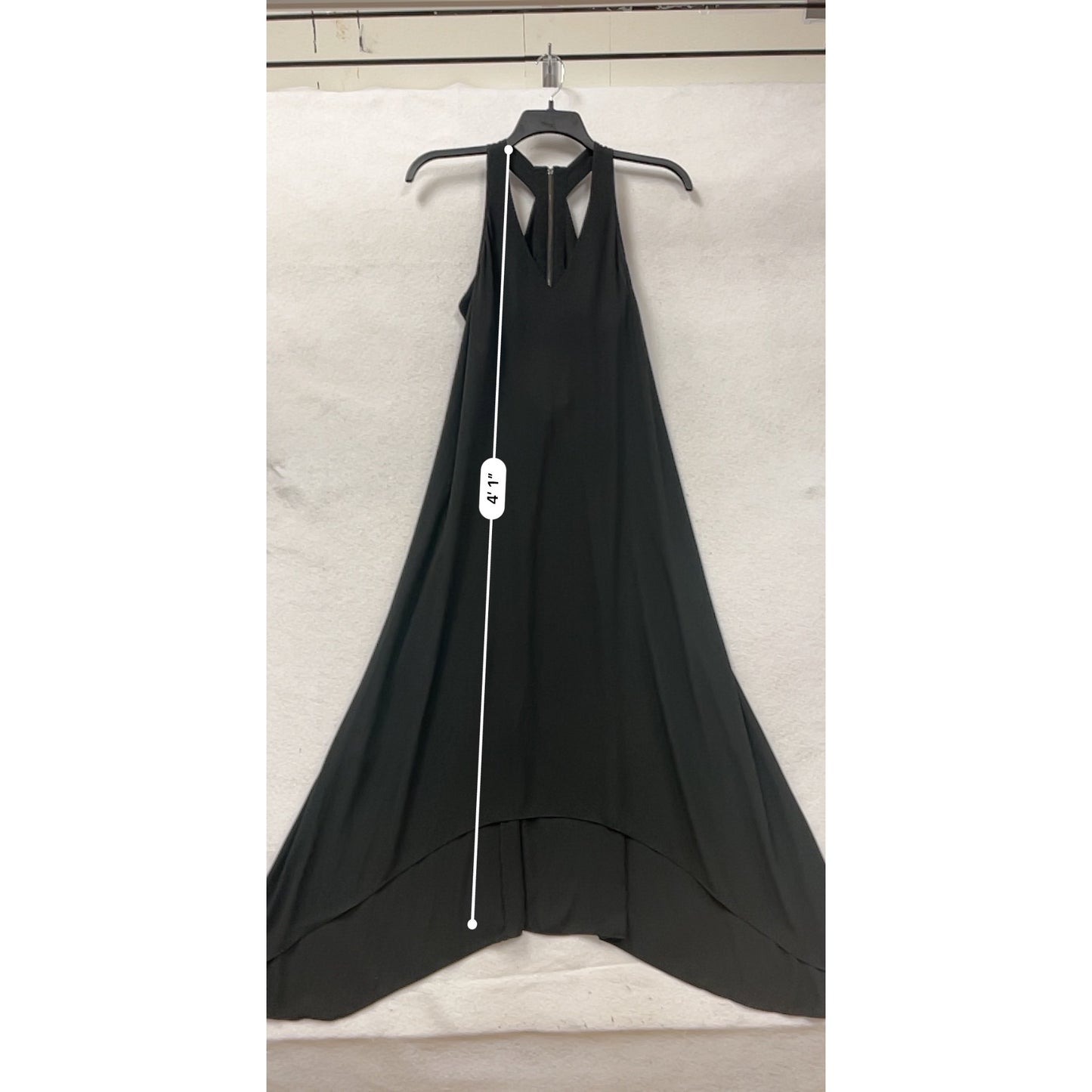 BCBGMAXAZRIA Black Sleeveless High-Low Maxi Dress  #8329