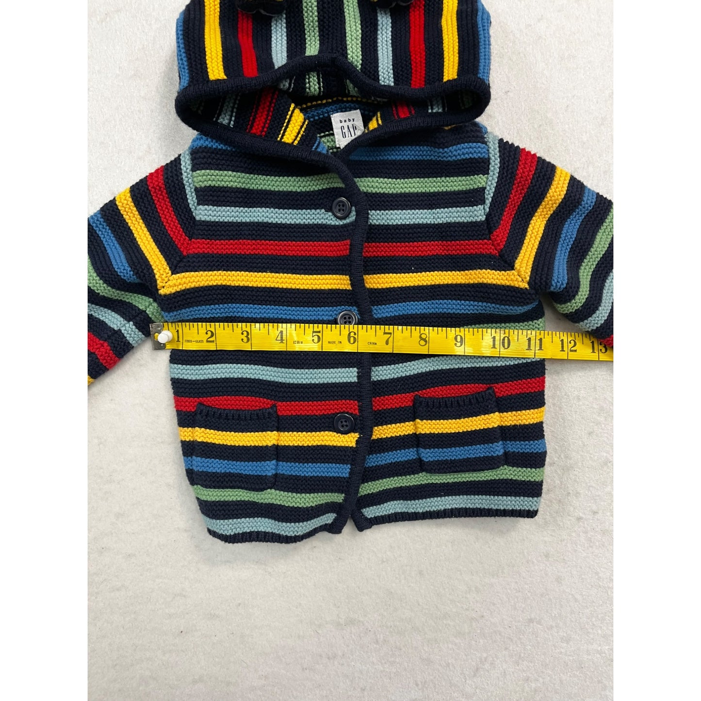 Baby’s ButtonUp Knitted Striped Sweater #2435