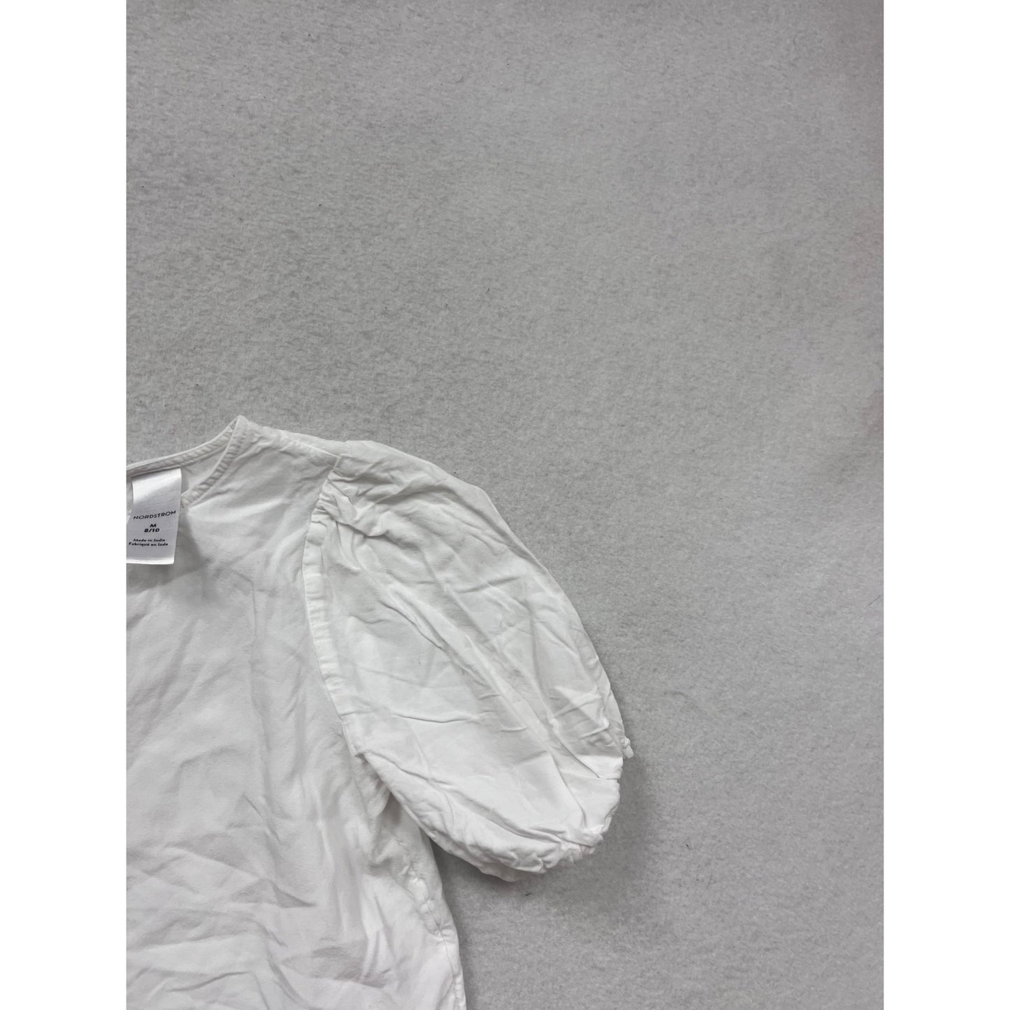 Nordstrom Kids White Puff Sleeve Top M #291A