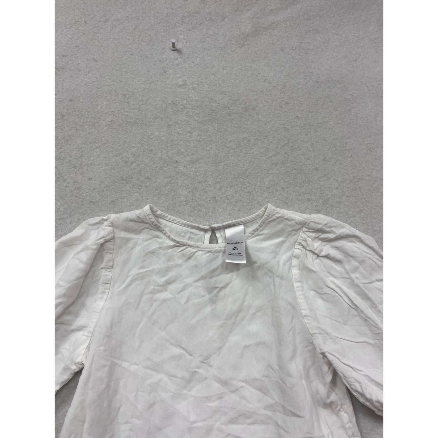 Nordstrom Kids White Puff Sleeve Top M #291A