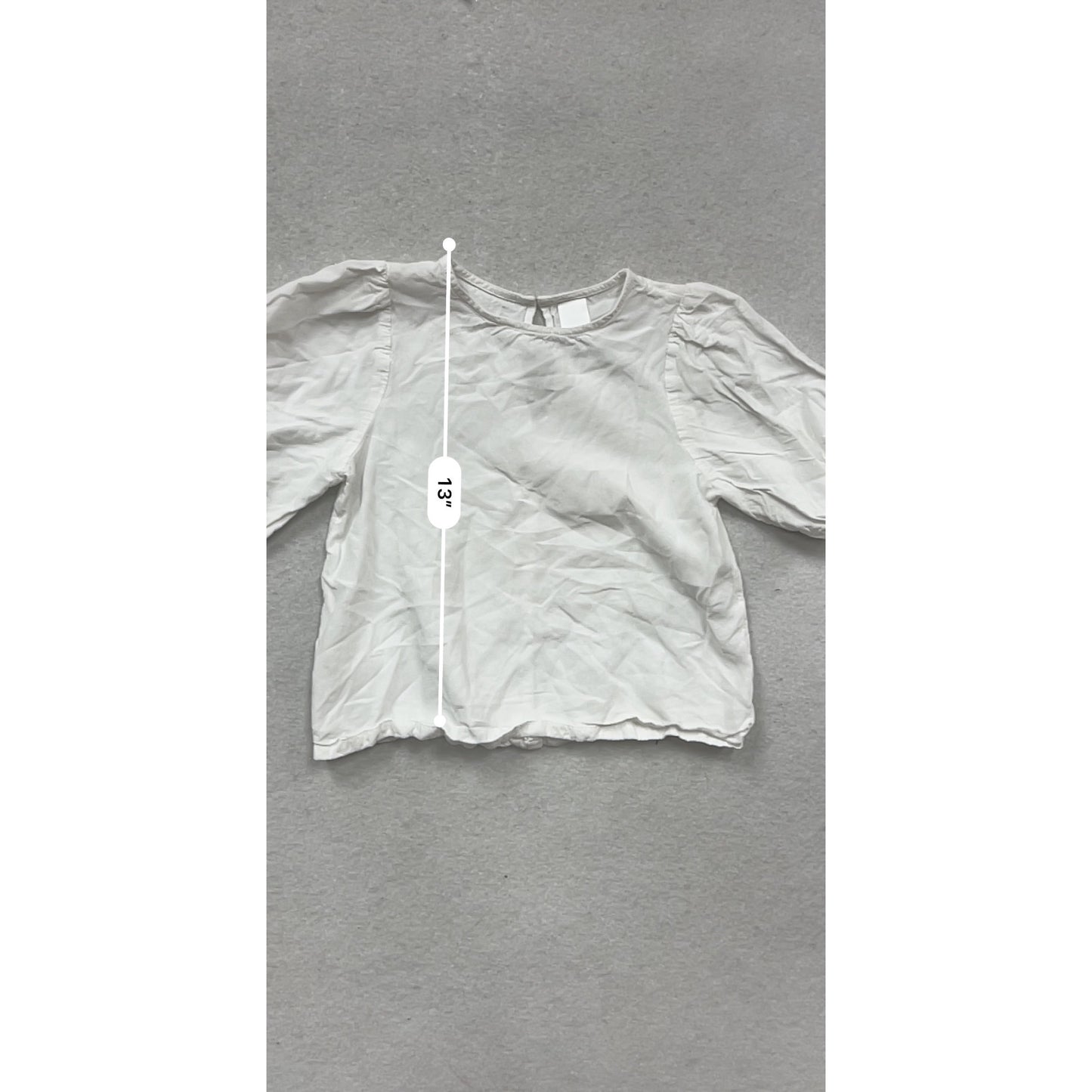 Nordstrom Kids White Puff Sleeve Top M #291A