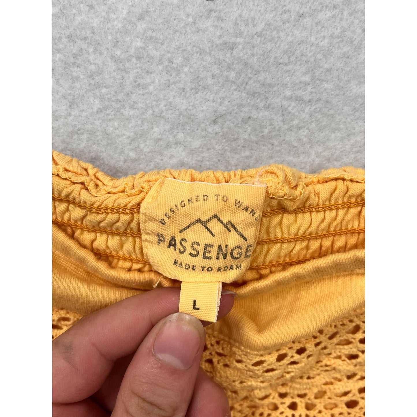 Passenger Yellow Cotton Crochet-Detail Cami Top #8865