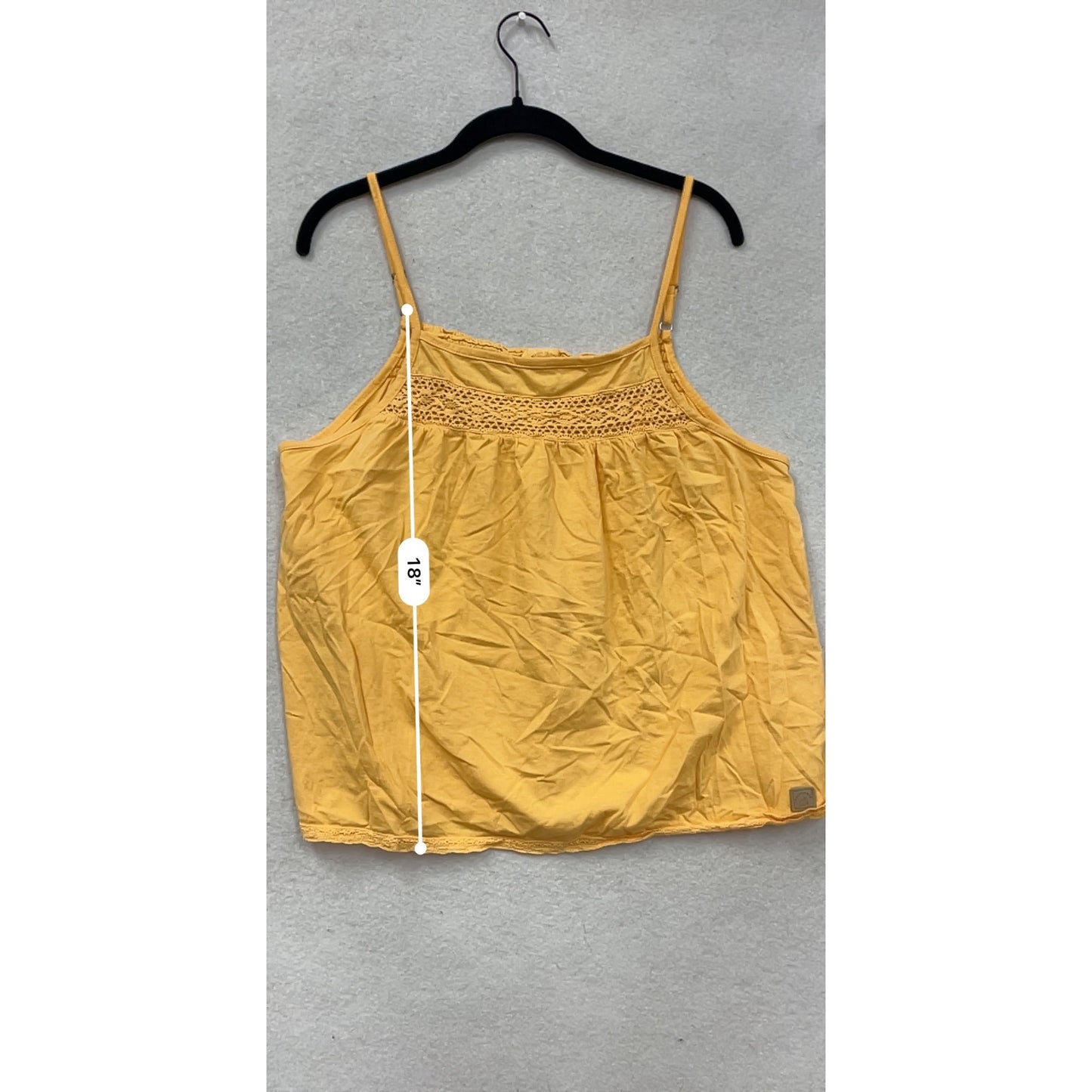 Passenger Yellow Cotton Crochet-Detail Cami Top #8865